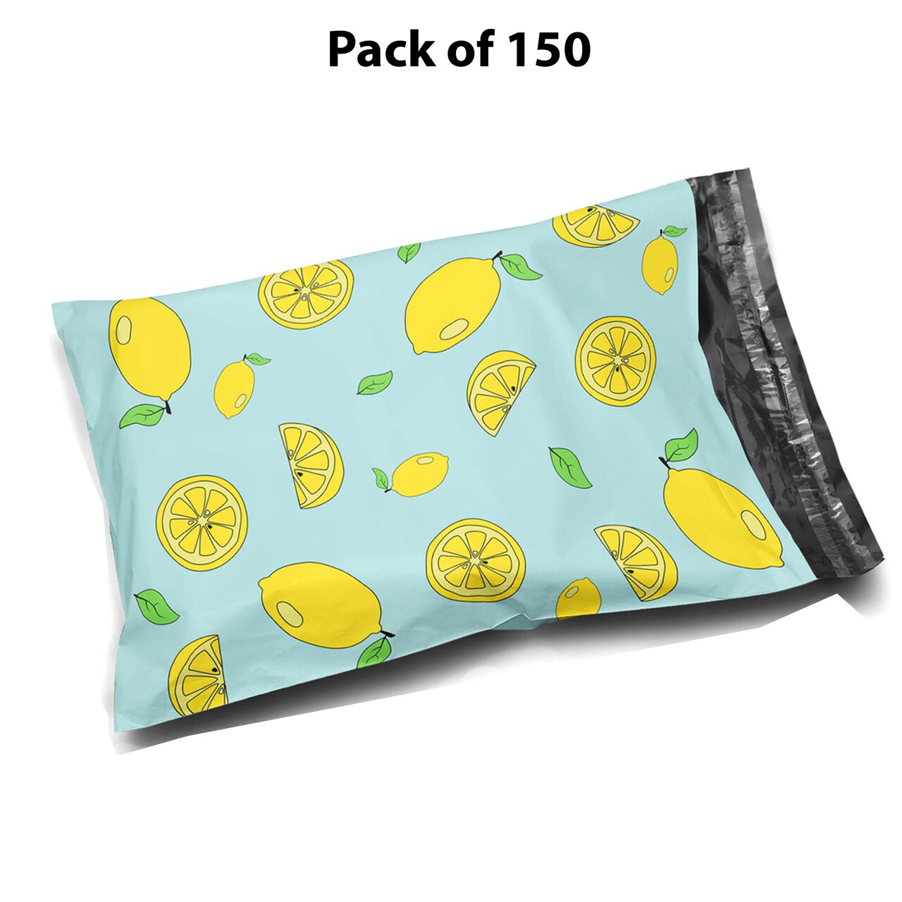 10 x 13 Glossy Lemon Decorative Plastic Poly Mailer Bags Waterproof Shipping Mailing Envelope 2 Mil for Apparel, Clothes, Shirts, Books – Permanent Adhesive Seal